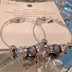 So pretty crystal stones earring hoops beautiful,colors!